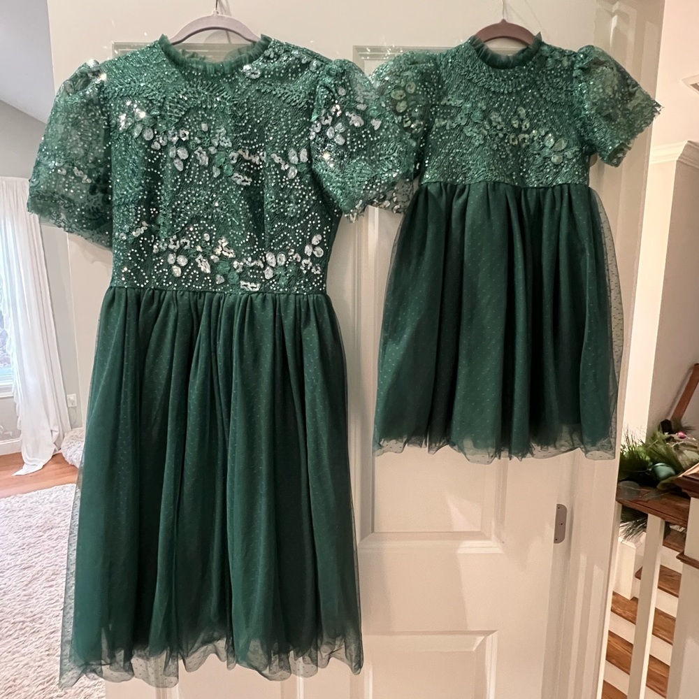 JessaKae Emerald Sequin Midi Dress Set
